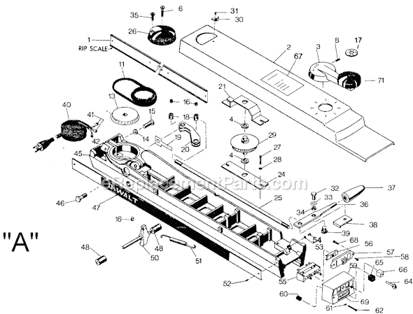 Page A Diagram and Parts List for 7770-10 Type 2 Black and Decker Chop Saw